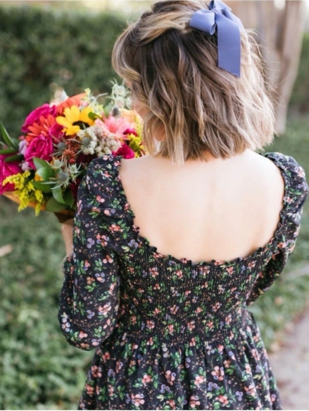 Hill House Norah Nap Dress Berry Floral Crepe Nwt Xs View 2